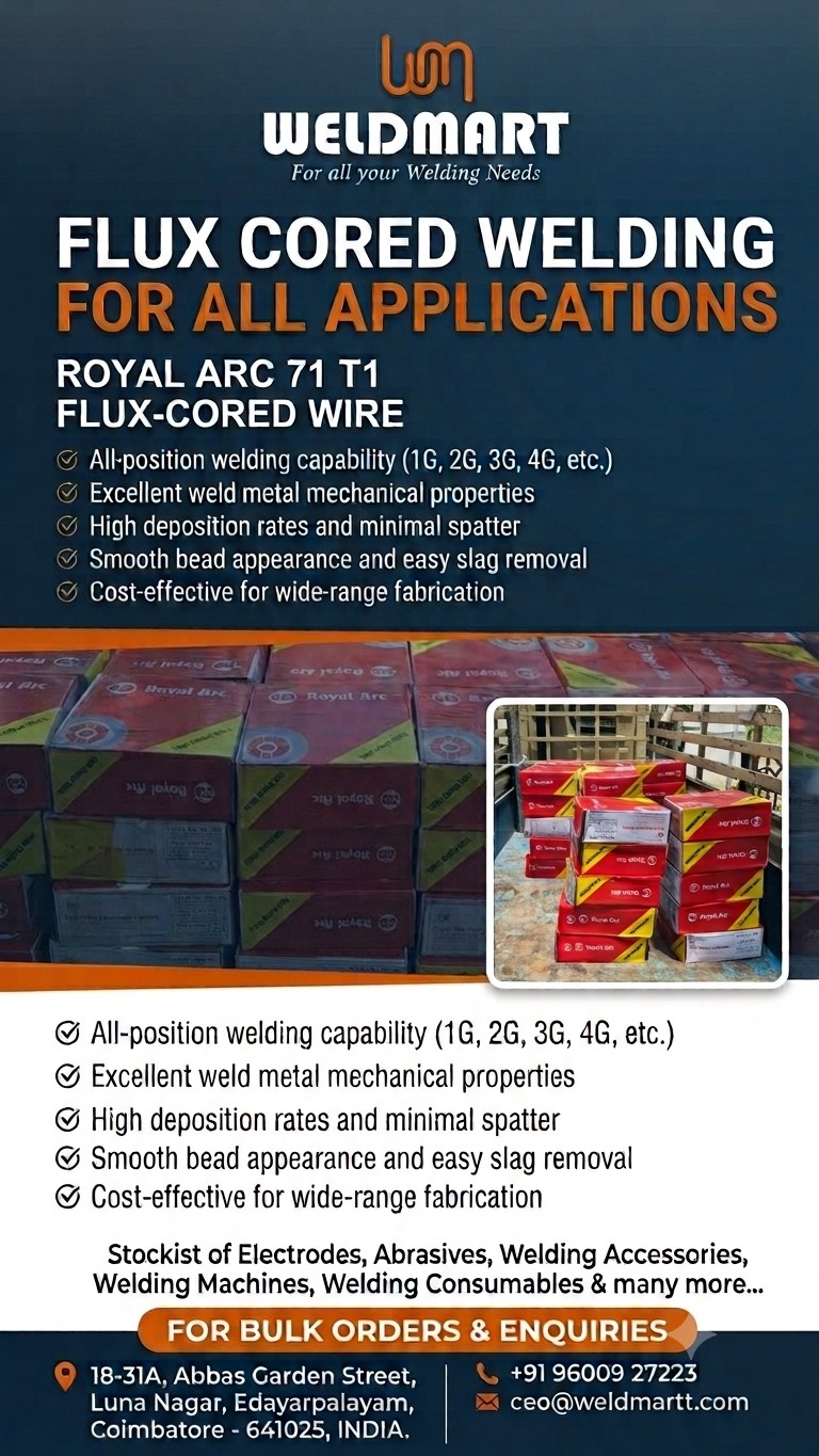 WELDMART SUPPLIES ROYAL ARC 71 T1 FLUX-CORED WIRE!