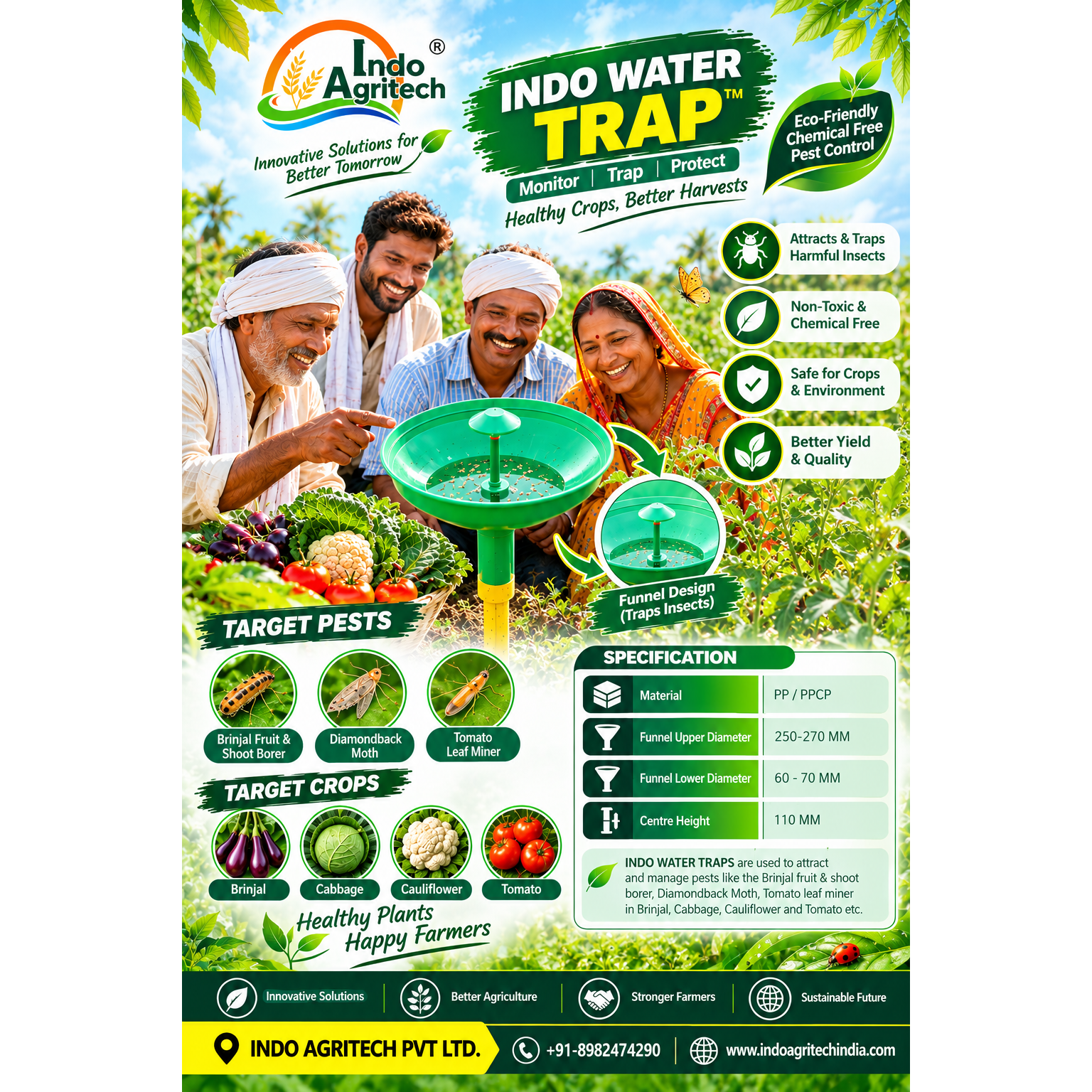 INDO WATER TRAP™ – Pheromone Water Trap for Vegetable Crops