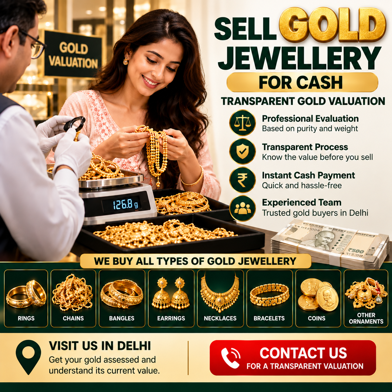 Sell Gold Jewellery for Cash – Transparent Gold Valuation