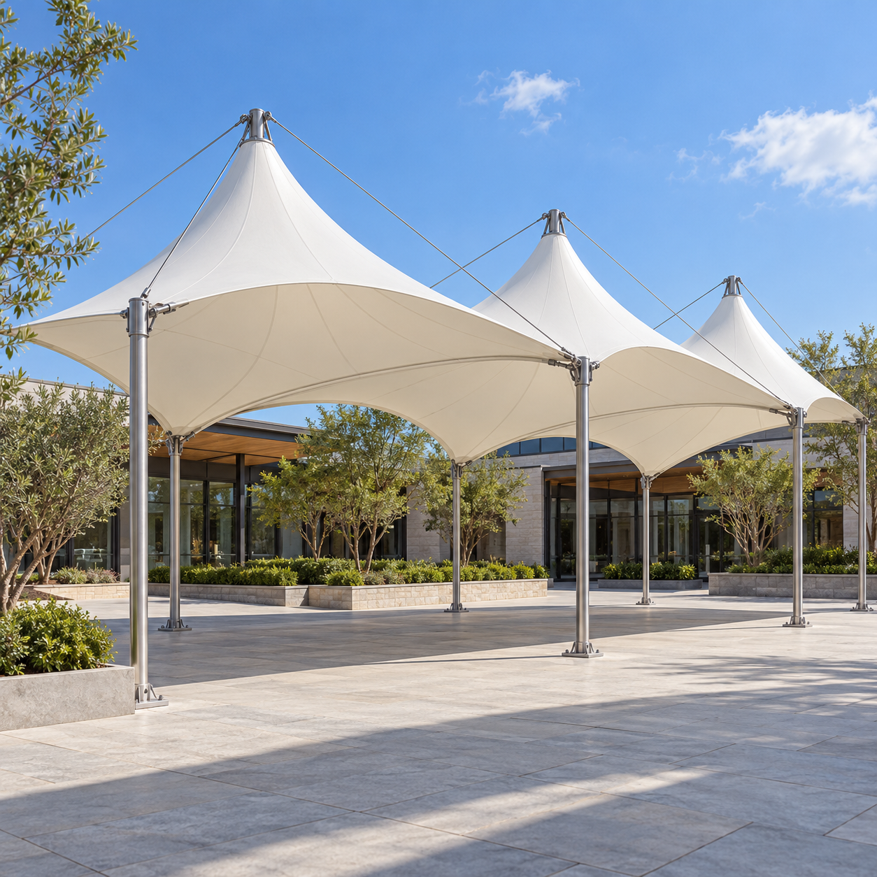 Modular Tensile Structure Service for Flexible Architectural Coverage