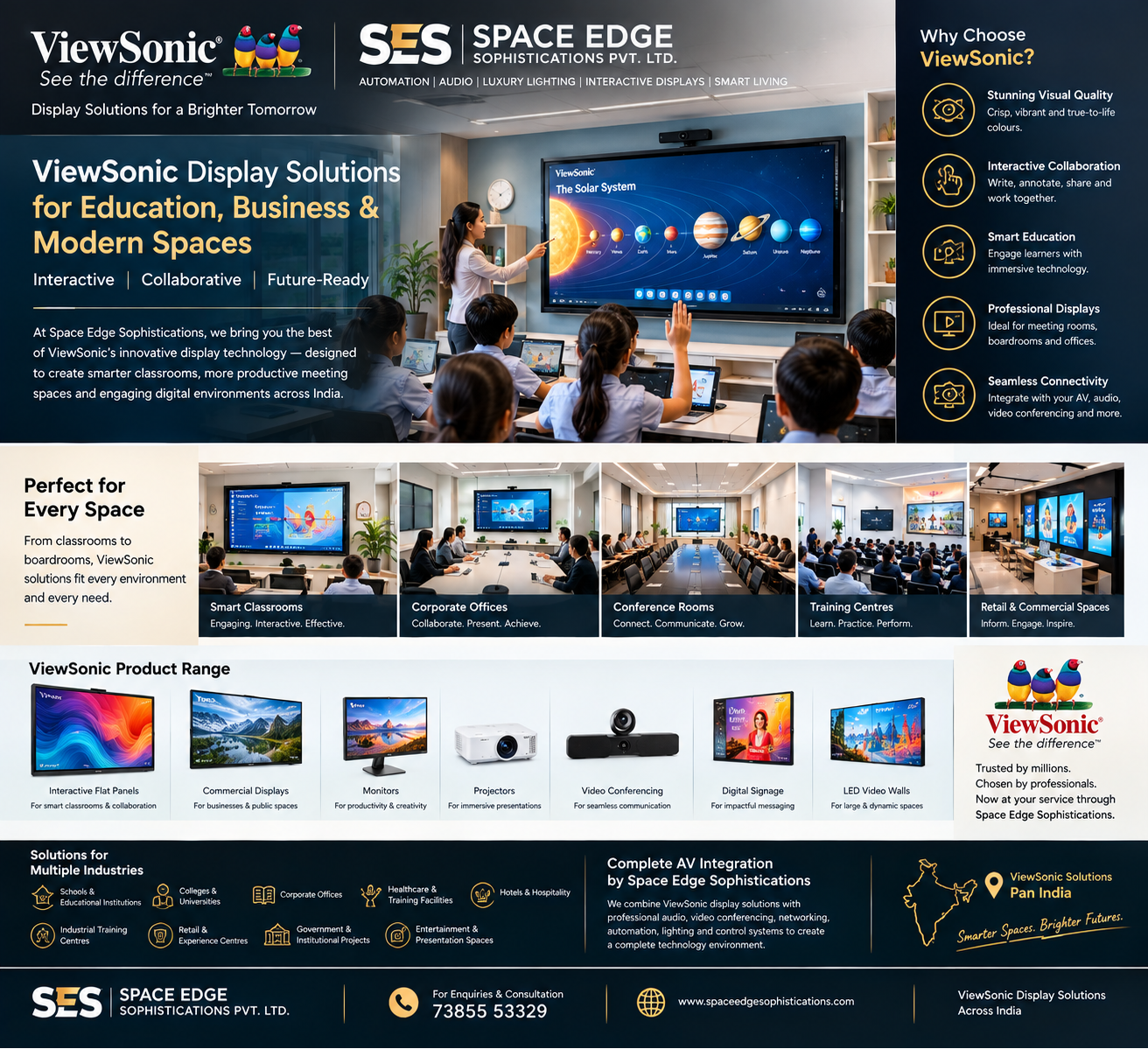 # ViewSonic Display Solutions Across India | Space Edge Sophistications