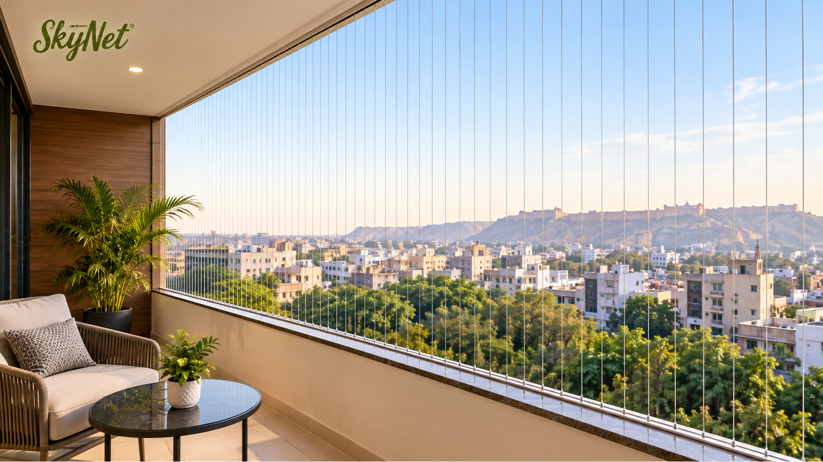 Invisible Grill Dealer in Jaipur – SkyNet’s Modern Balcony & Window Safety Solutions