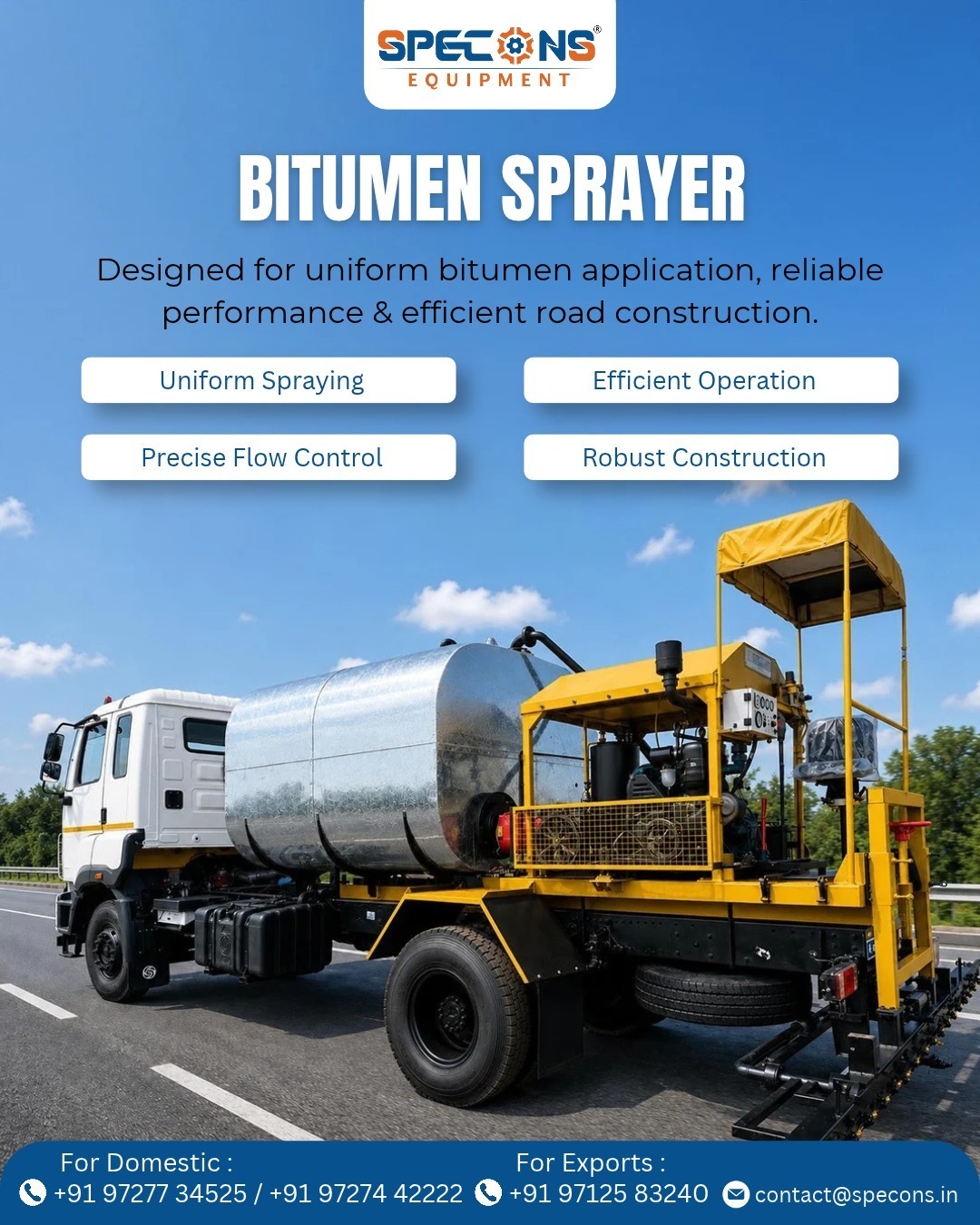 Bitumen Sprayer for Road Construction