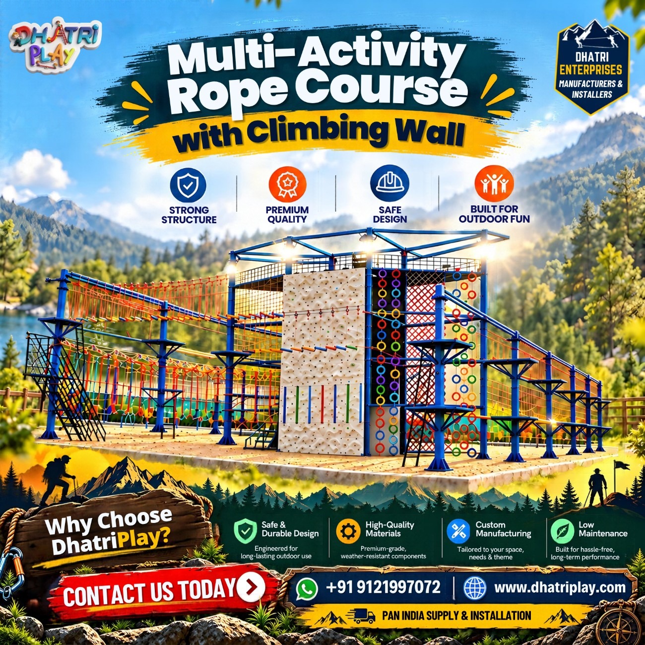 π§ββοΈπ₯ Multi-Activity Rope Course with Climbing Wall β built for adventure, excitement and outdoor
