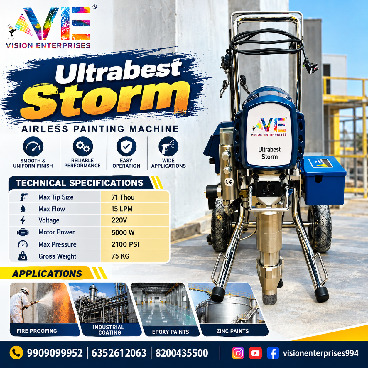 ULTRABEST STORM โ AIRLESS PAINTING MACHINE