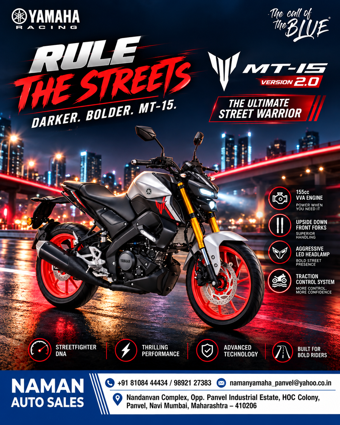 Yamaha MT-15 Version 2.0 in Panvel | Rule the Streets with the Dark Side | Naman Auto Sales