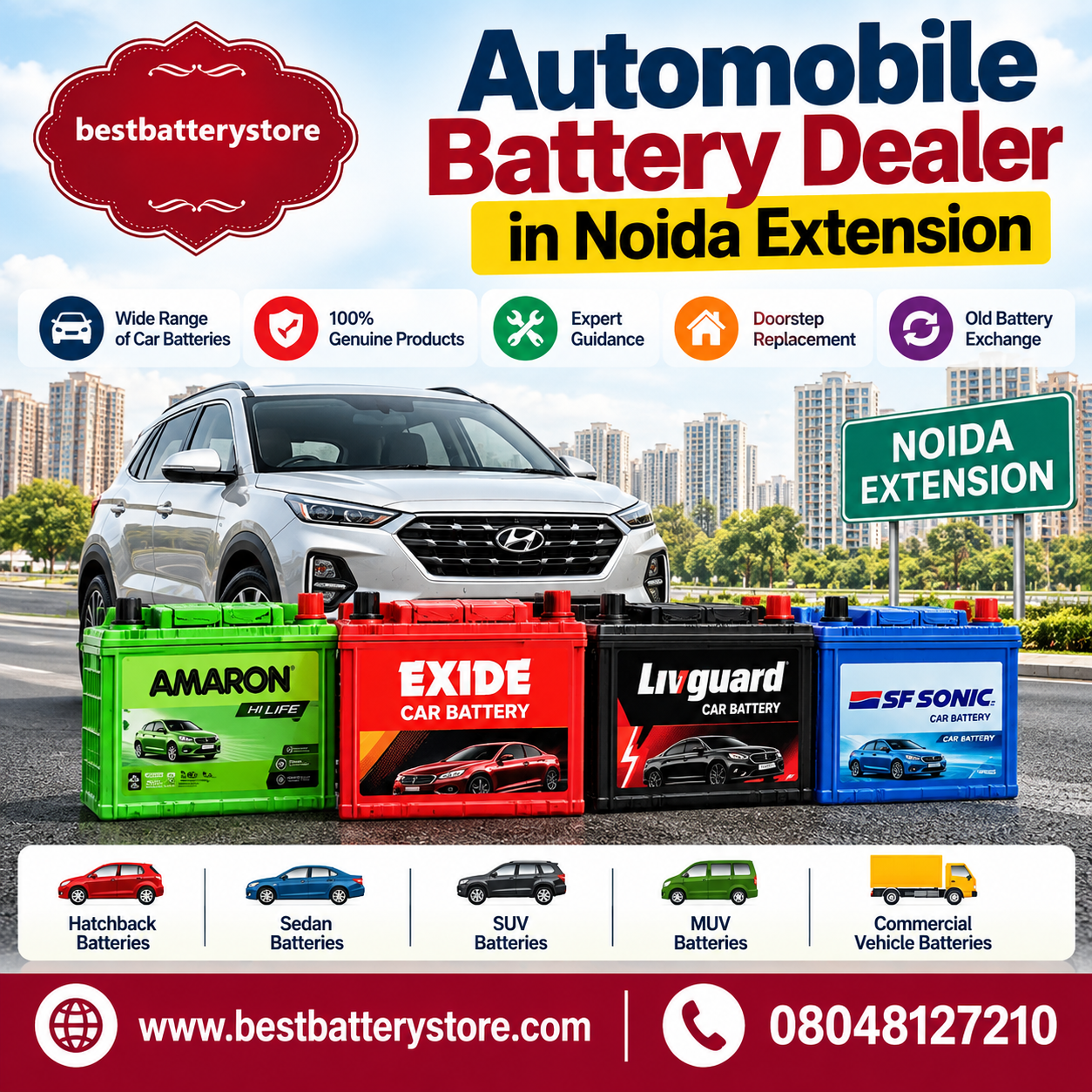 automobile battery dealer in Noida extension
