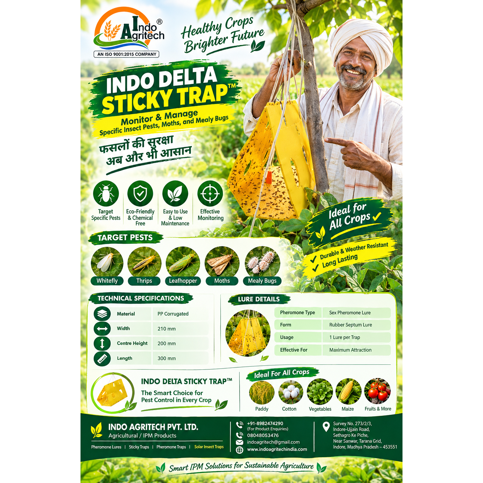 INDO DELTA STICKY TRAP™ – Delta Trap for Agricultural Pest Monitoring