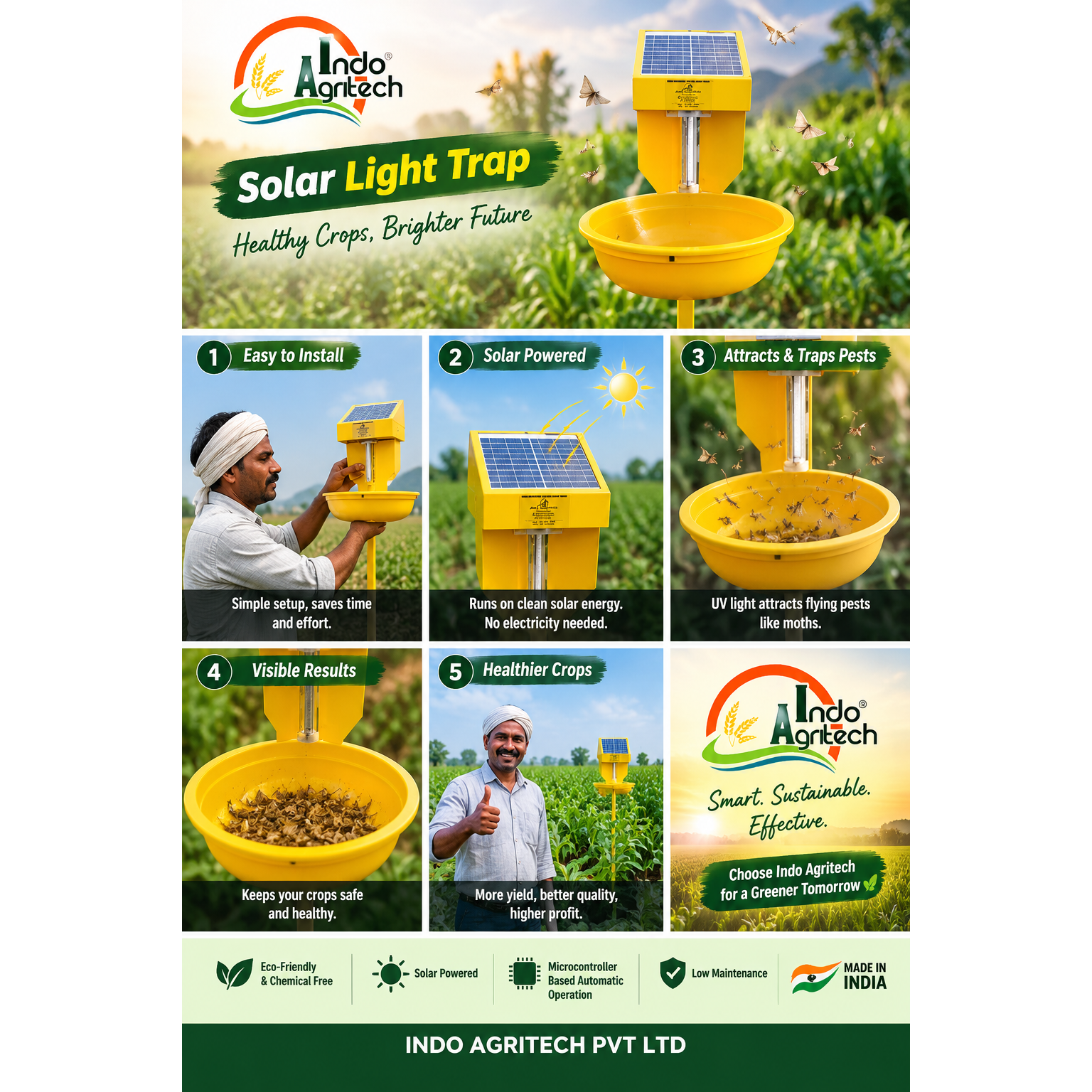 INDO SOLAR LIGHT TRAP™ – Solar Insect Trap for Agriculture