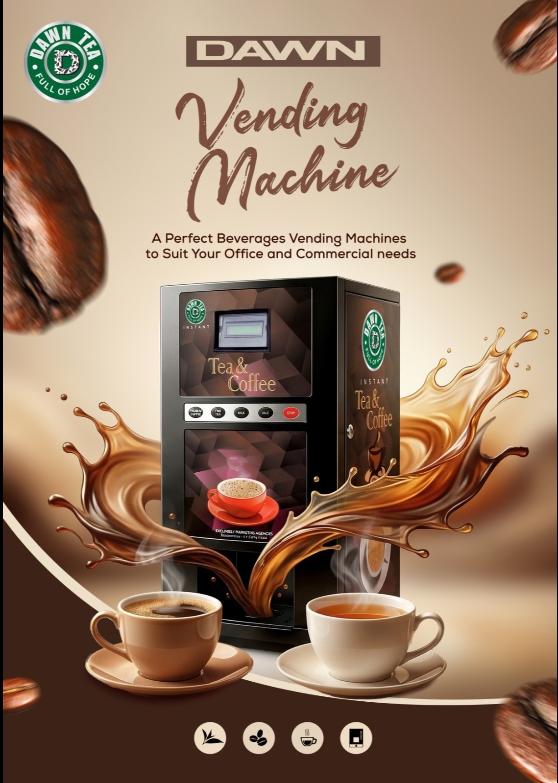 AUTOMATIC TEA AND COFFEE VENDING MACHINE IN SIVAGANGAI