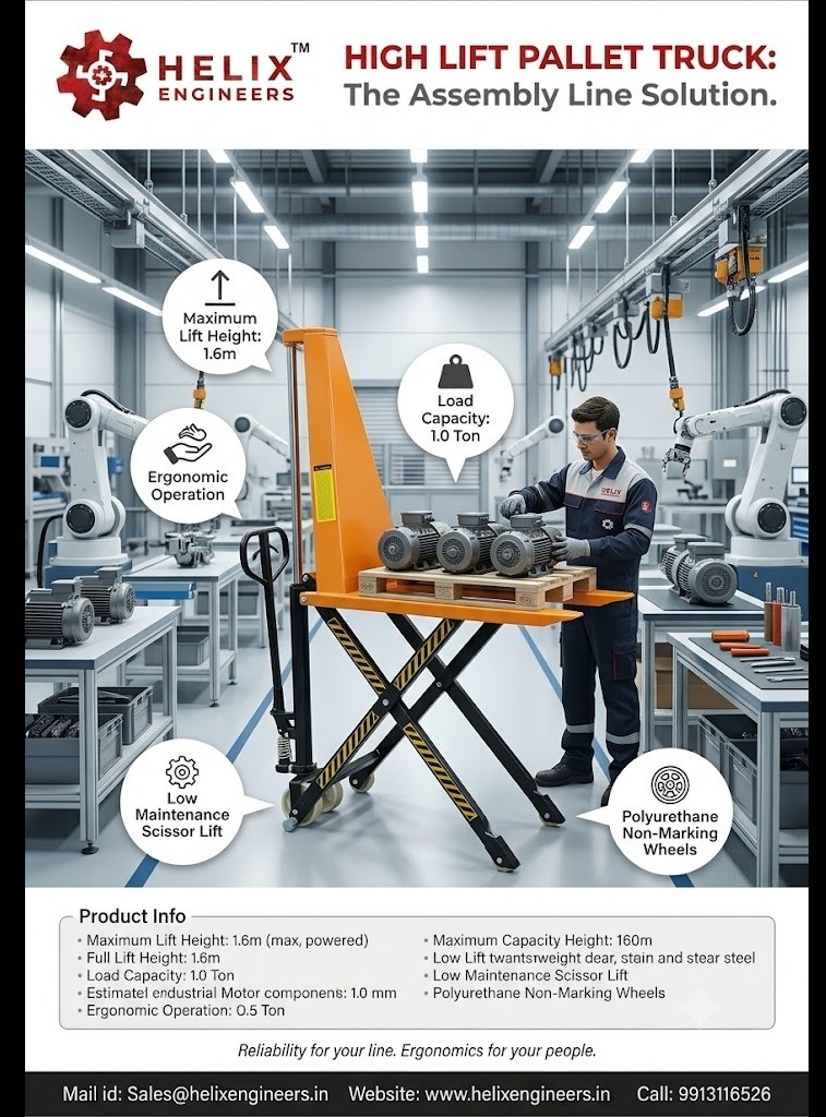 Scissor Lift Pallet Truck Manufacturer in India | Helix Engineers