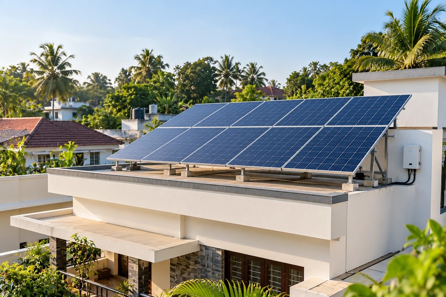 Solar Panel Installation Near Swapn Mahel Society, Tarapur, Gujarat