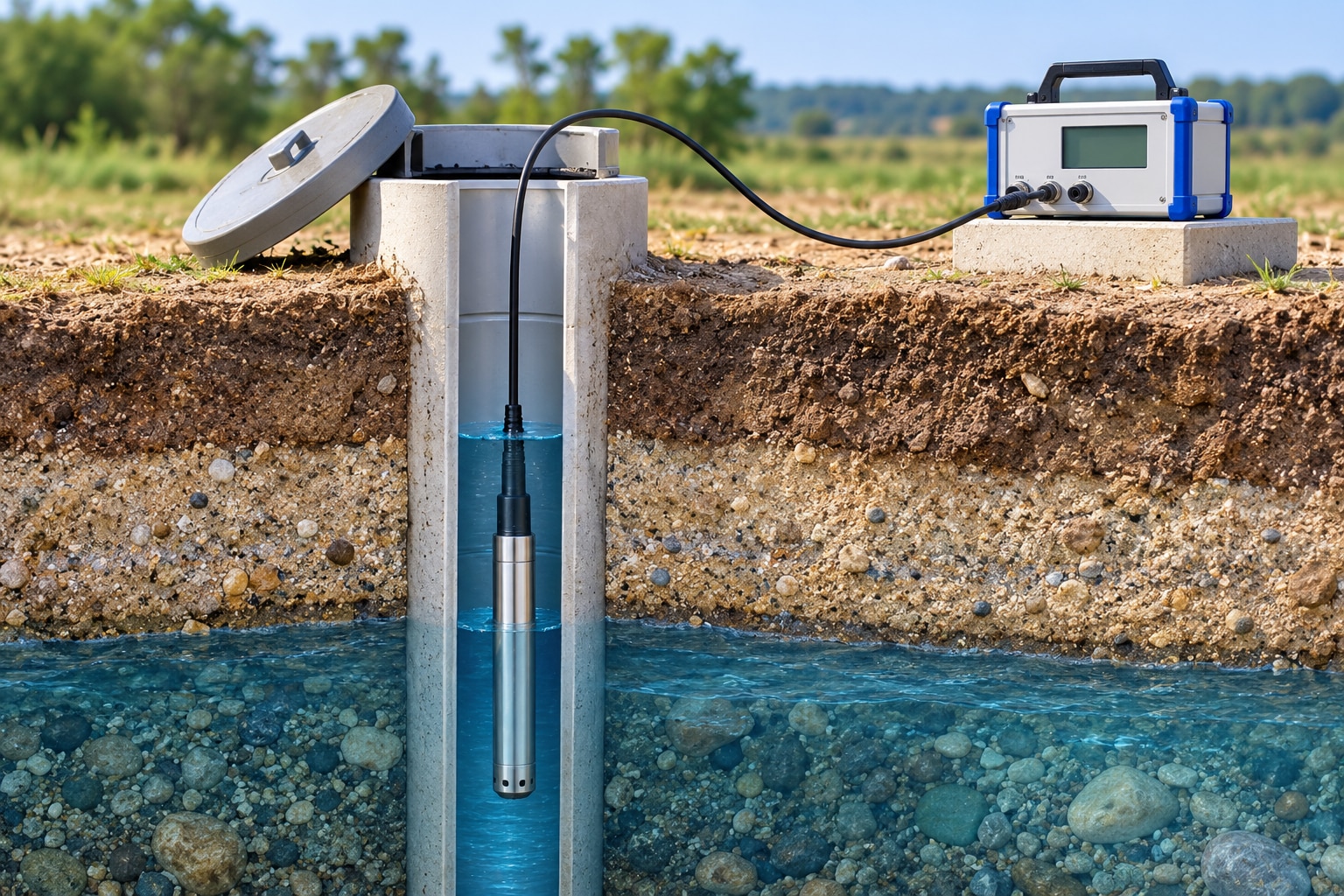 Piezometer for Measuring Groundwater Pressure and Water Level Changes