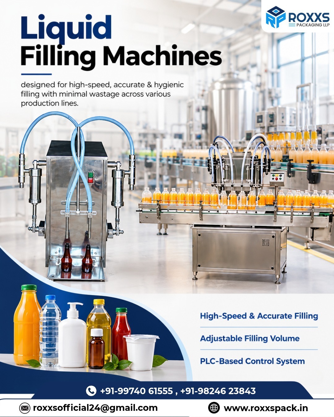 Liquid Filling Machine Manufacturer in India | Roxxs Packaging LLP