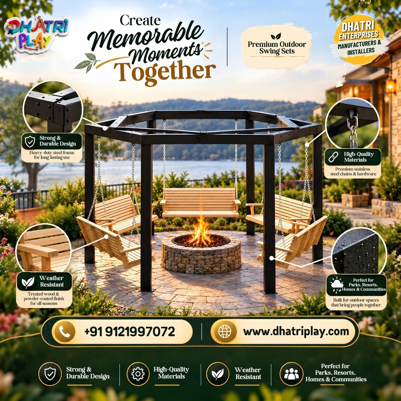 🌿✨ Create memorable moments together with Dhatriplay’s Premium Outdoor Swing Sets! 🪑🏡