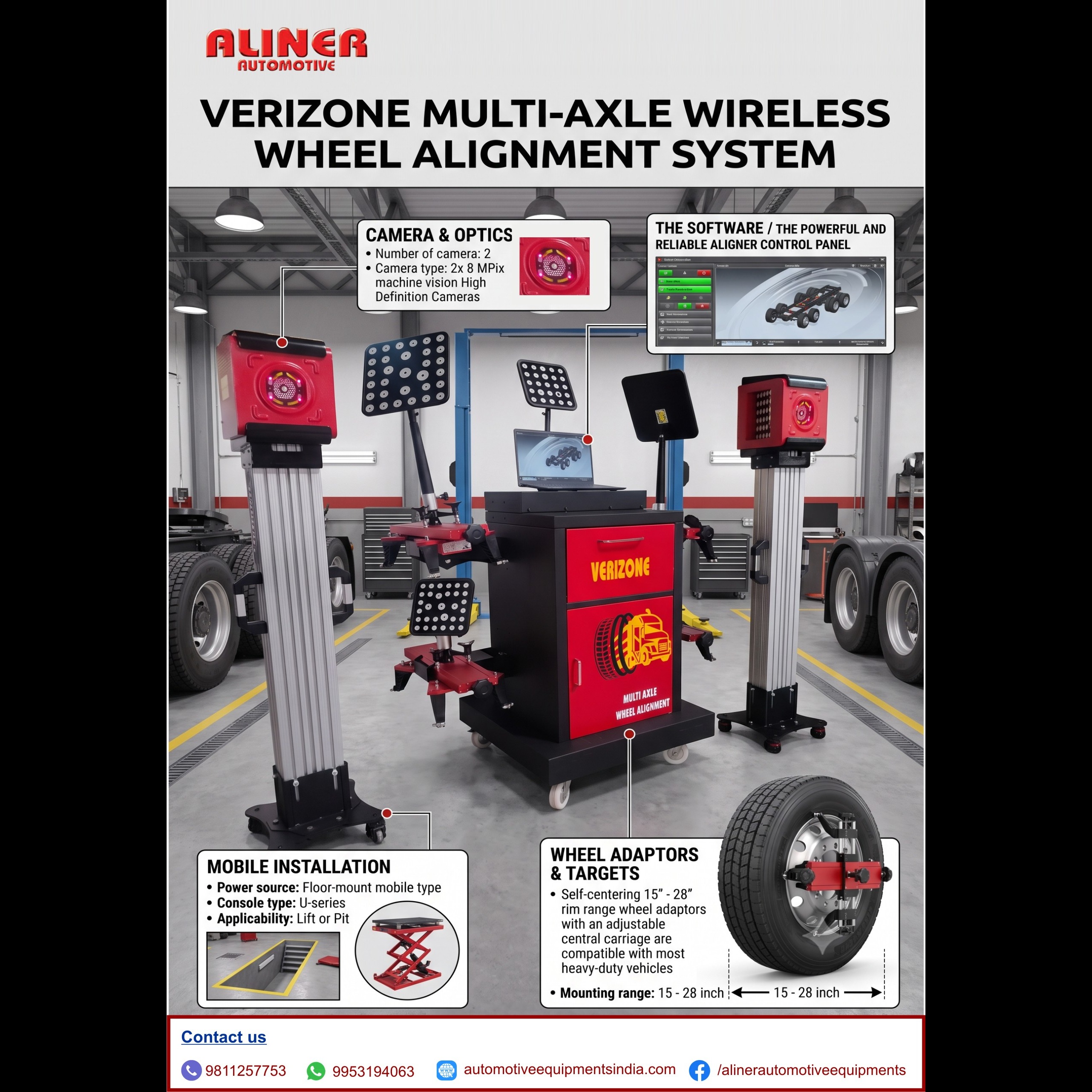 Multi Axle Wheel Alignment, Truck Verizone, Wheel Alignment, Wheel Alignment Machine