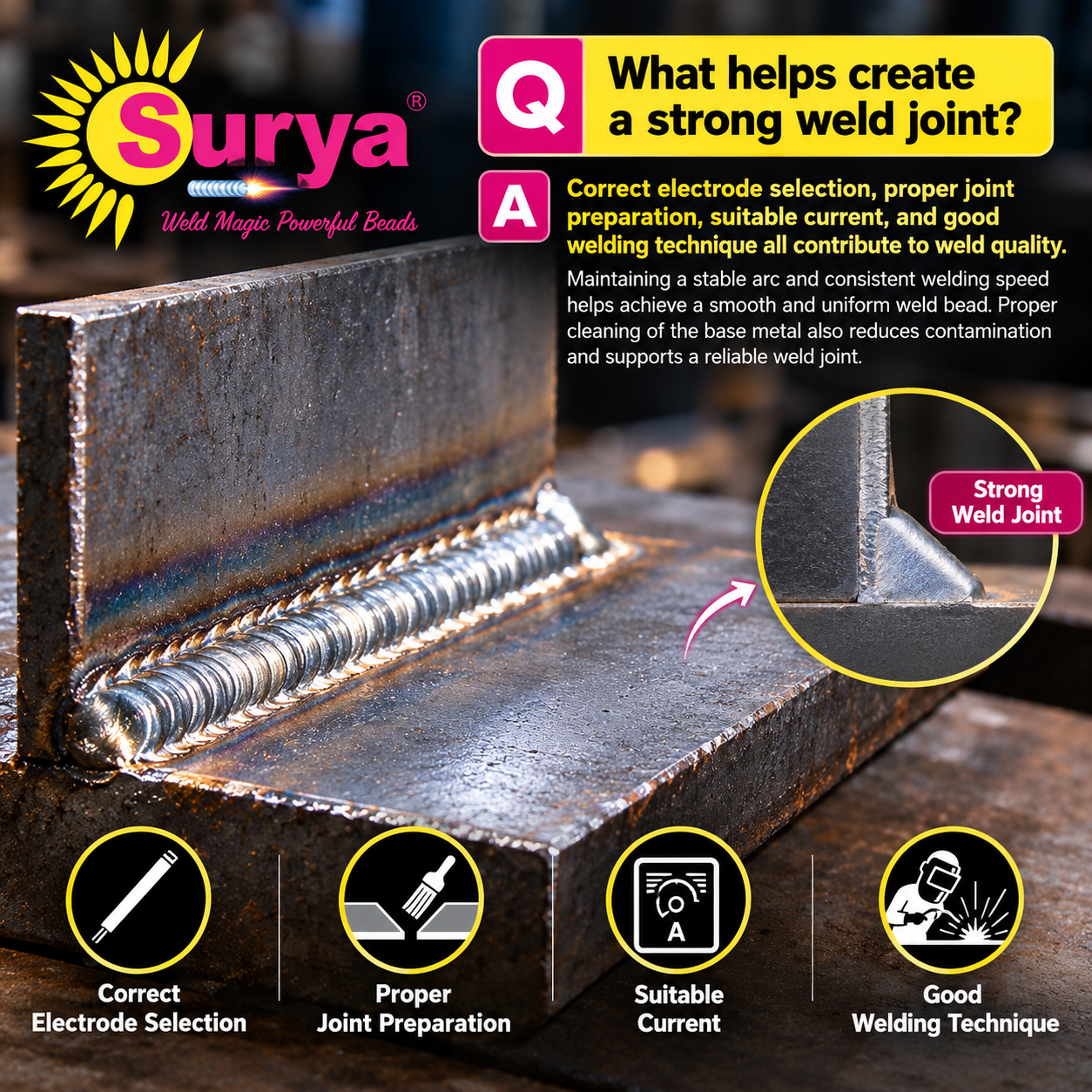 What helps create a strong weld joint?