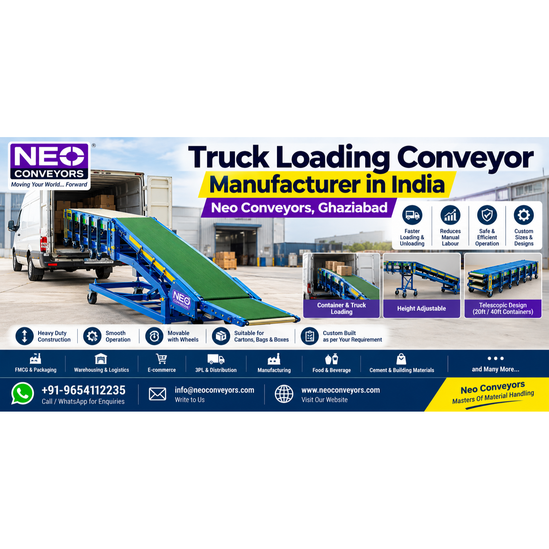 Truck Loading Conveyor Manufacturer in India — Neo Conveyors, Ghaziabad