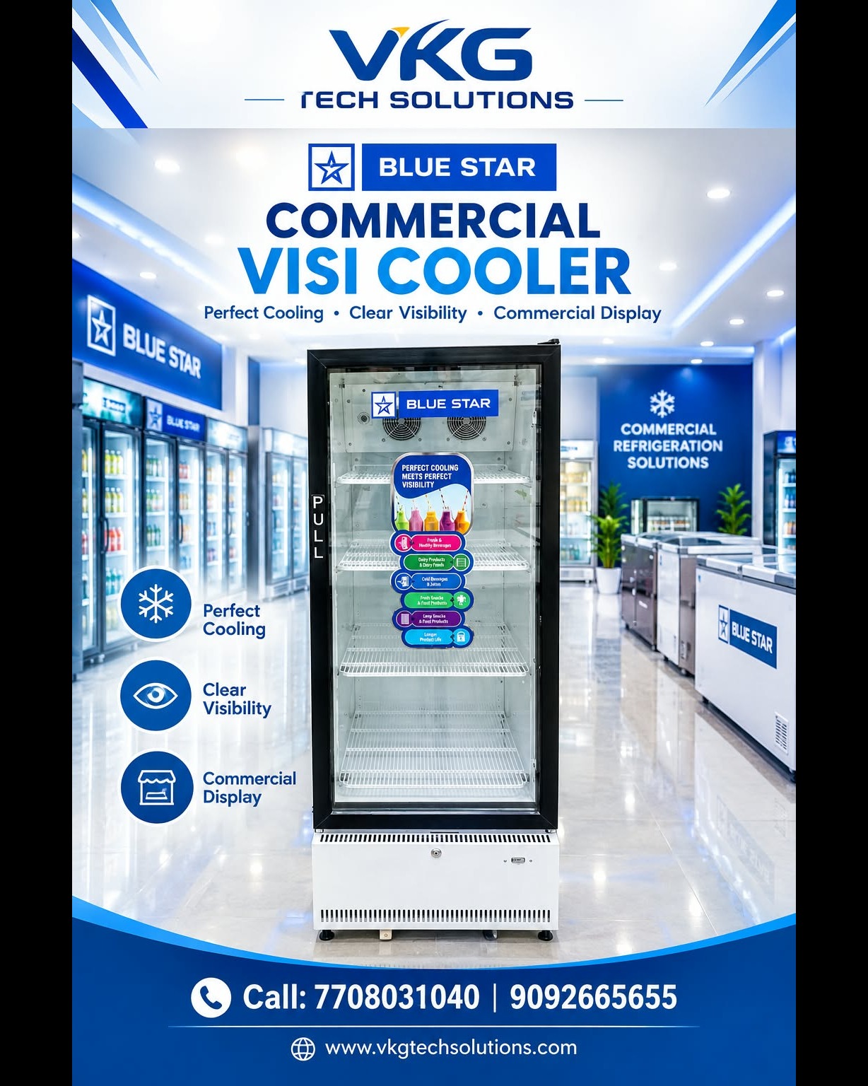 Tirupur Unmatched Quality Blue Star Floor Standing Visi Cooler