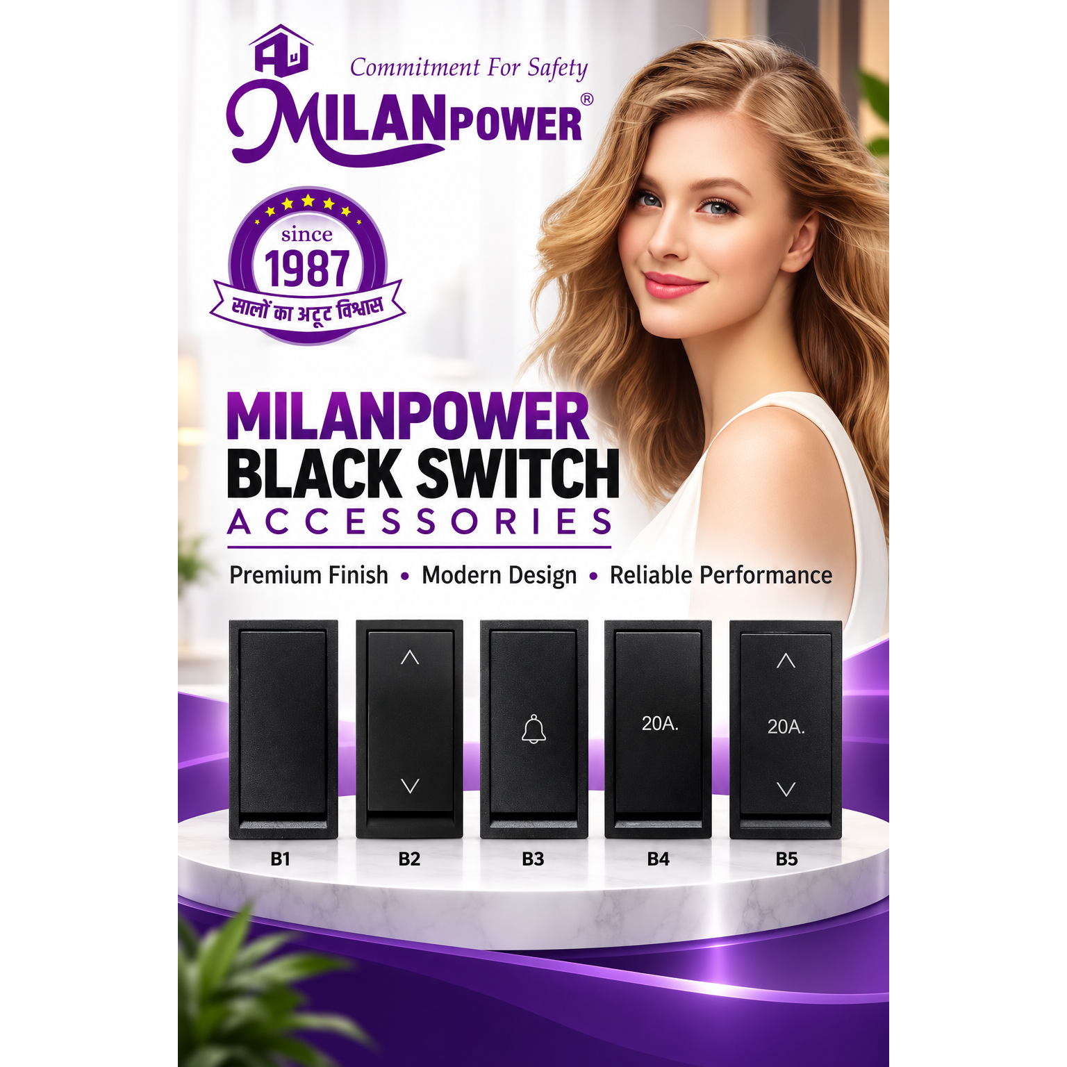 Black Modular Switches Supplier in Jaipur, Rajasthan
