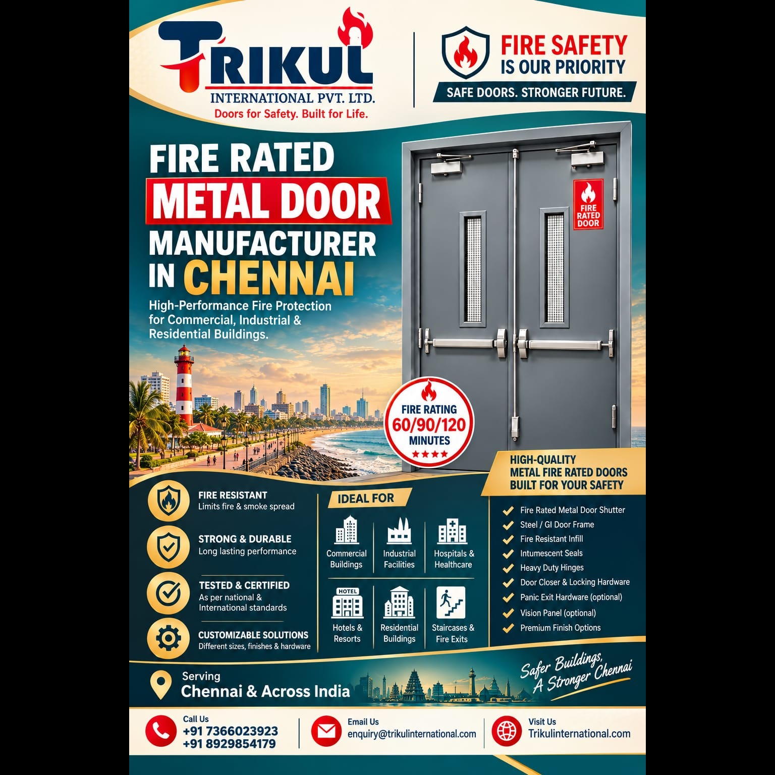 Fire Rated Door Manufacturer in Chennai – Trikul International