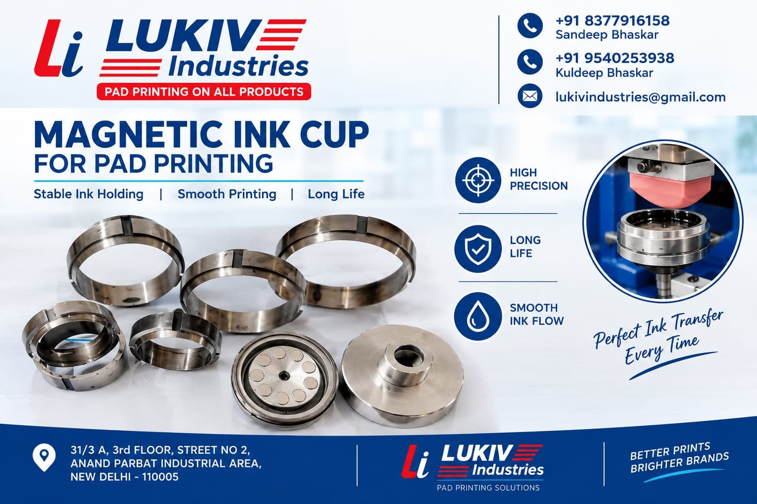 Magnetic Ink Cup for Pad Printing Machine