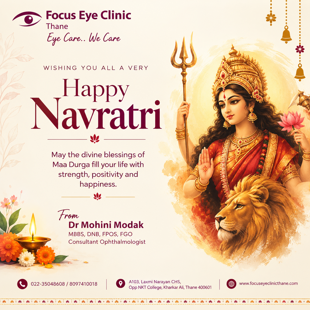 πΊ Happy Navratri from Focus Eye Clinic, Thane! πΊ