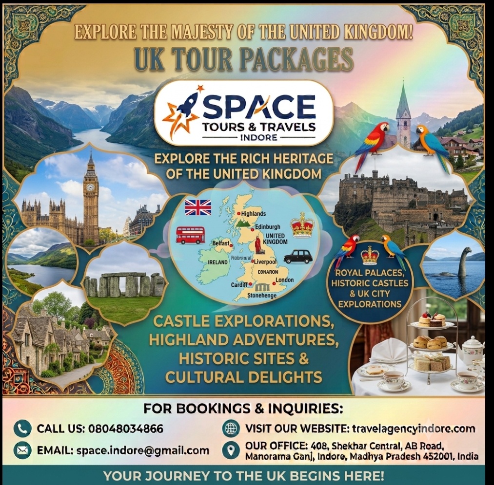 UK Tour Packages from Indore – Explore the United Kingdom with Space Tours And Travels