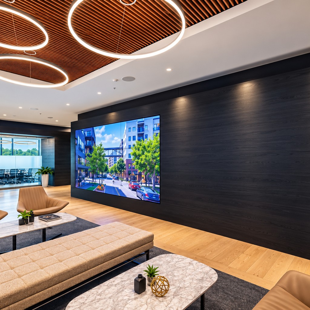 Corporate Lounge Interior Design with Statement Lighting | Adyar