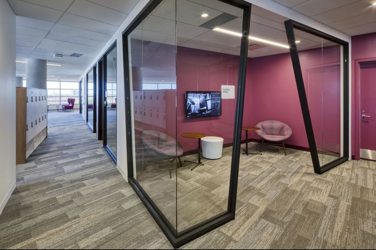 Office Glass Partition Design with Vibrant Lounge Interiors | Adyar