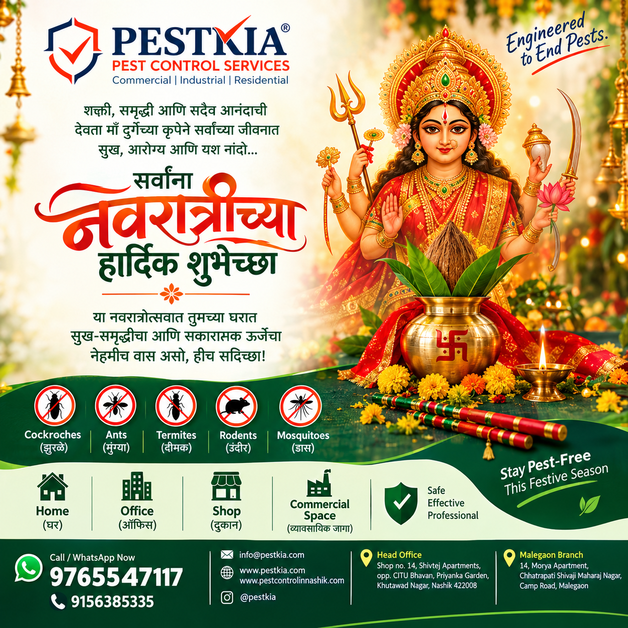 Happy Navratri from PestKia Pest Control Services!