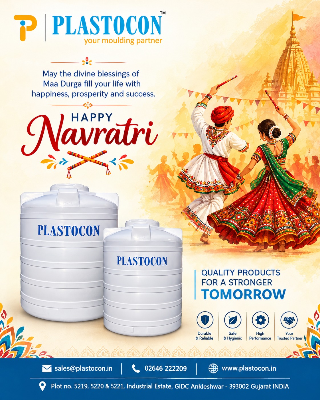 Happy Navratri from PLASTOCON INDUSTRIES PVT LTD!
