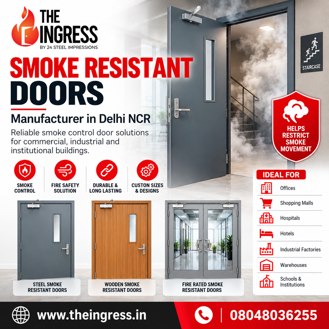 Smoke Resistant Doors Manufacturer in Delhi NCR | THE INGRESS
