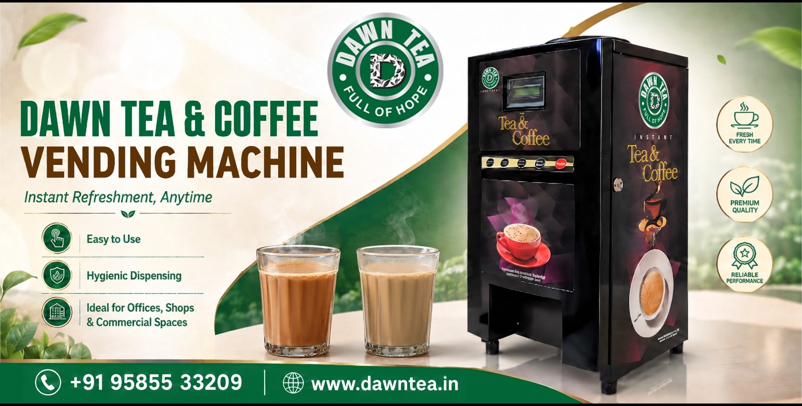 AUTOMATIC TEA AND COFFEE VENDING MACHINE IN SIVAGANGAI