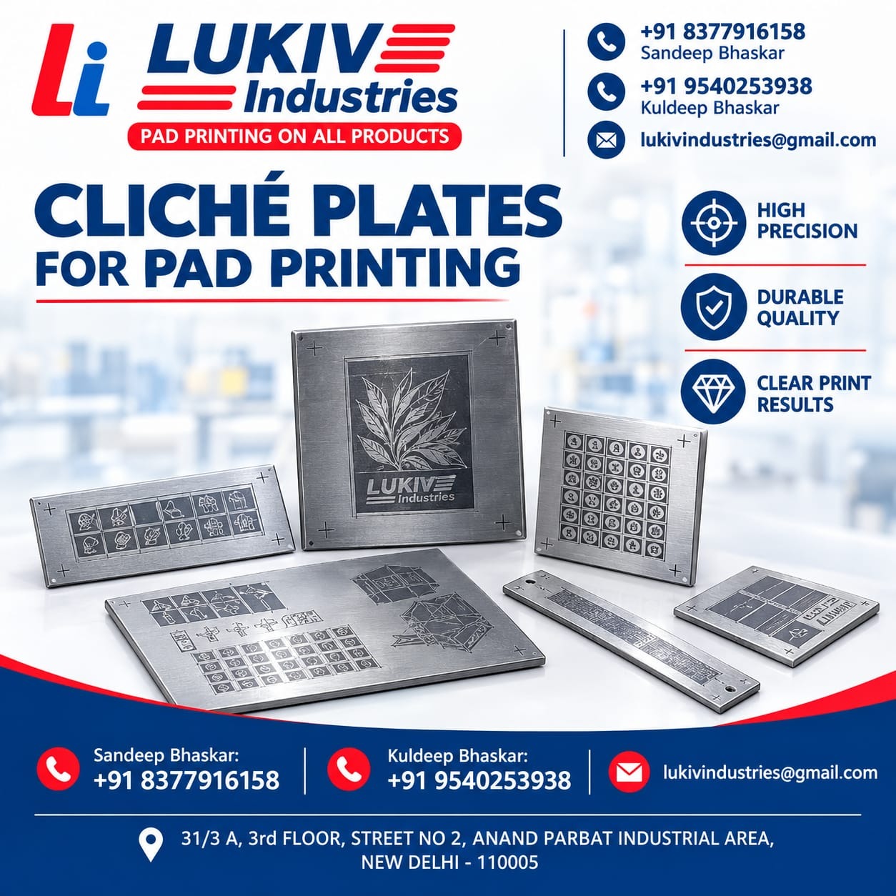 Cliché Plates for Pad Printing – Reliable Printing Solutions by Lukiv Industries