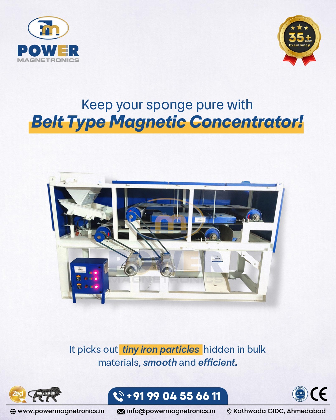 Belt Type Magnetic Concentrator Manufacturer in Ahmedabad
