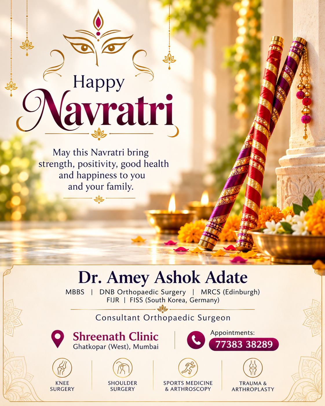โจ Happy Navratri! ๐บ๐ May the divine blessings of Maa Durga bring strength, positivity, happiness,...