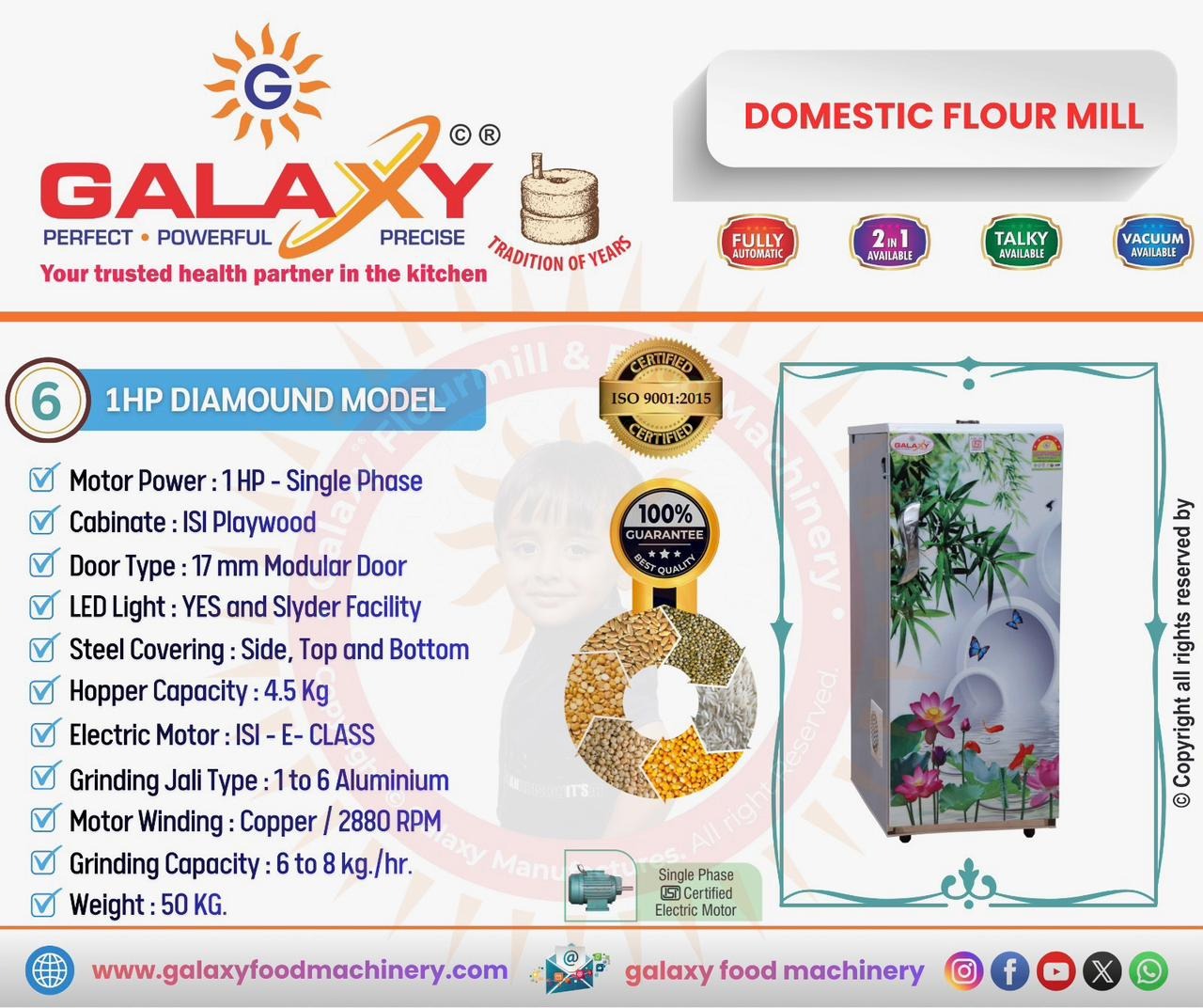 Galaxy Titan Pro 2 HP Household Flour Mill in Satara | सातारा मधील सर्वोत्तम पीठ गिरणी
