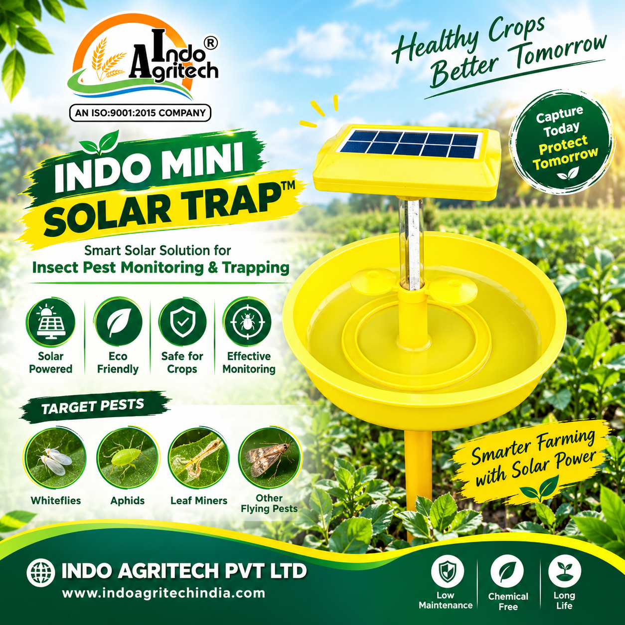 INDO MINI SOLAR TRAP™ – Solar-Powered Insect Monitoring for Modern Farming