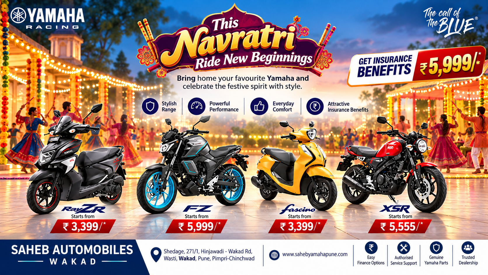 This Navratri, Ride New Beginnings with Yamaha | Saheb Automobiles Wakad Pune