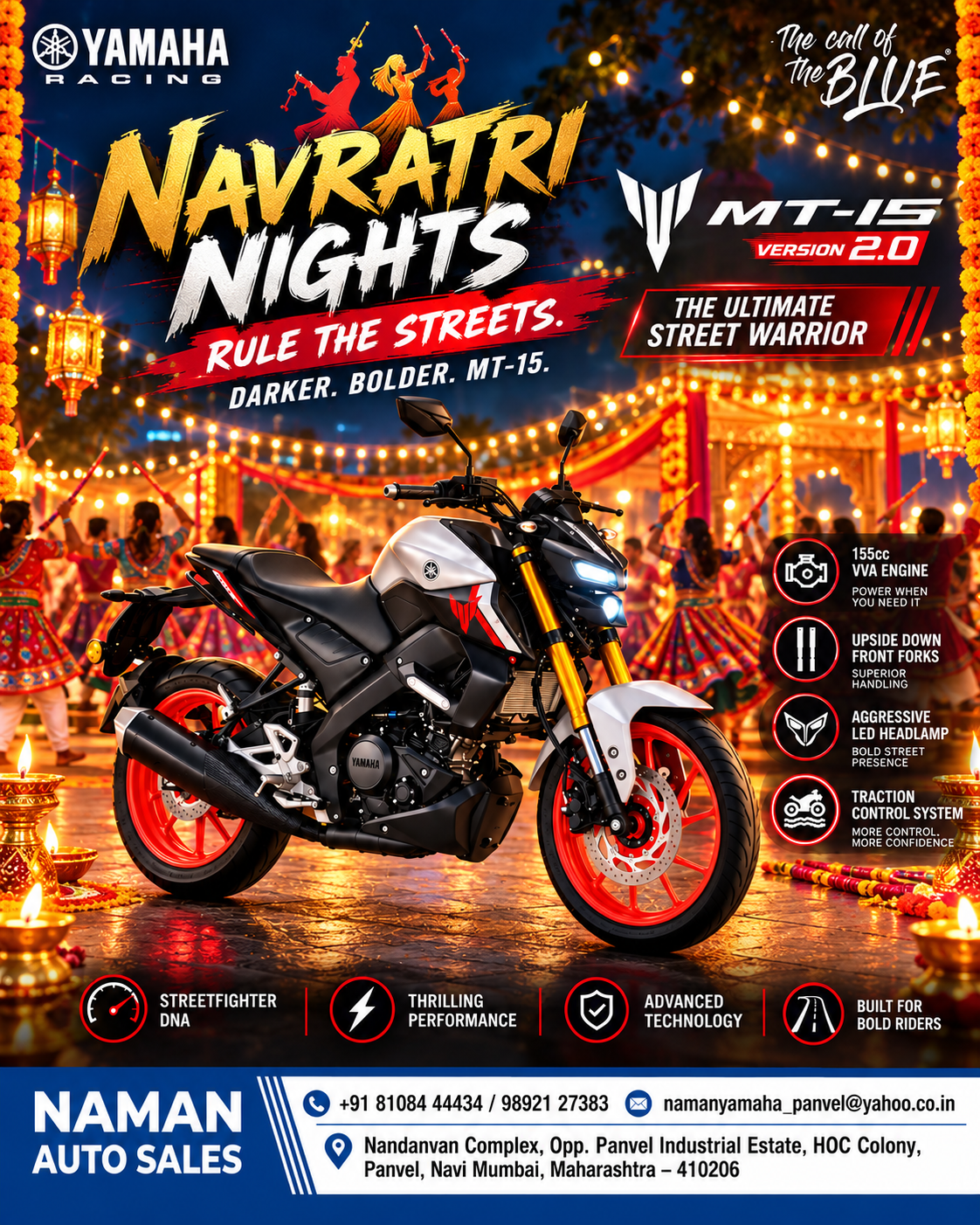 Yamaha MT-15 Version 2.0 Navratri Special – Rule the Streets, Celebrate in Style | Naman Auto Sales