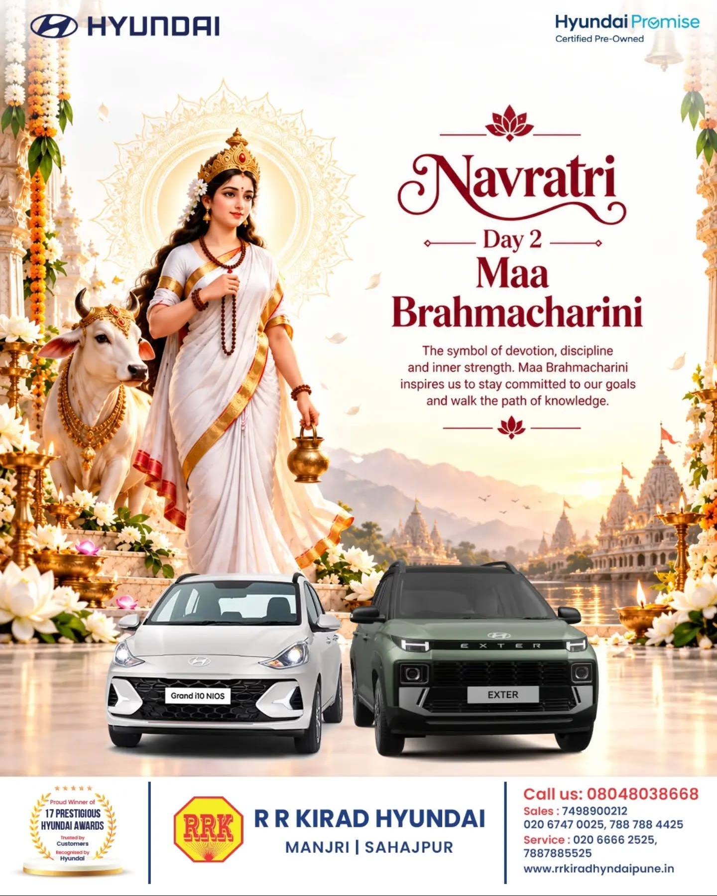 Navratri Day 2 – Maa Brahmacharini Blessings with Hyundai | R R Kirad Hyundai Manjri