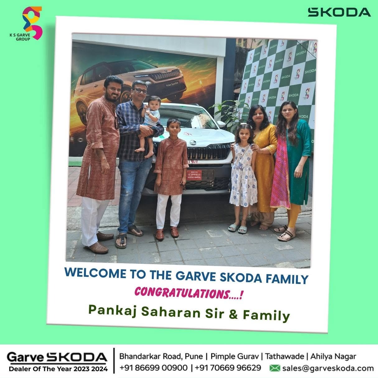 Welcome to the Garve Škoda Family | Congratulations, Pankaj Saharan Sir & Family
