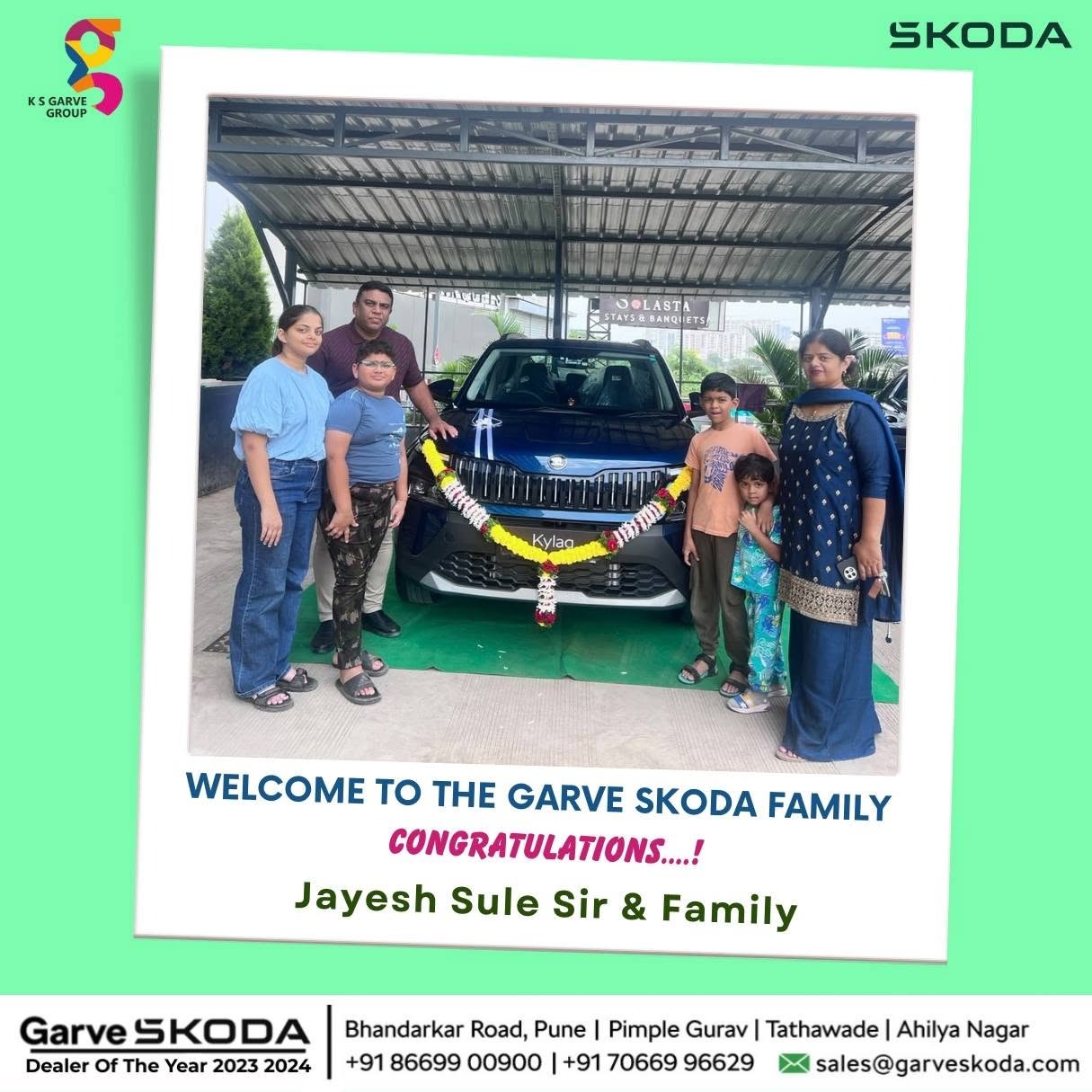 Welcome to the Garve Škoda Family | Congratulations, Jayesh Sule Sir & Family