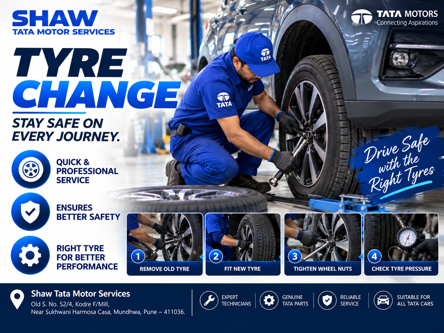 Tyre Changing Service in Mundhwa, Pune | Shaw Tata Motor Services