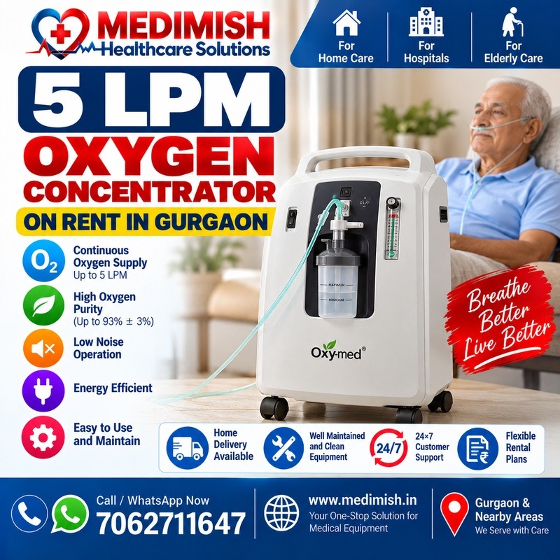 π©Ί 5 LPM Oxygen Concentrator on Rent in Gurgaon