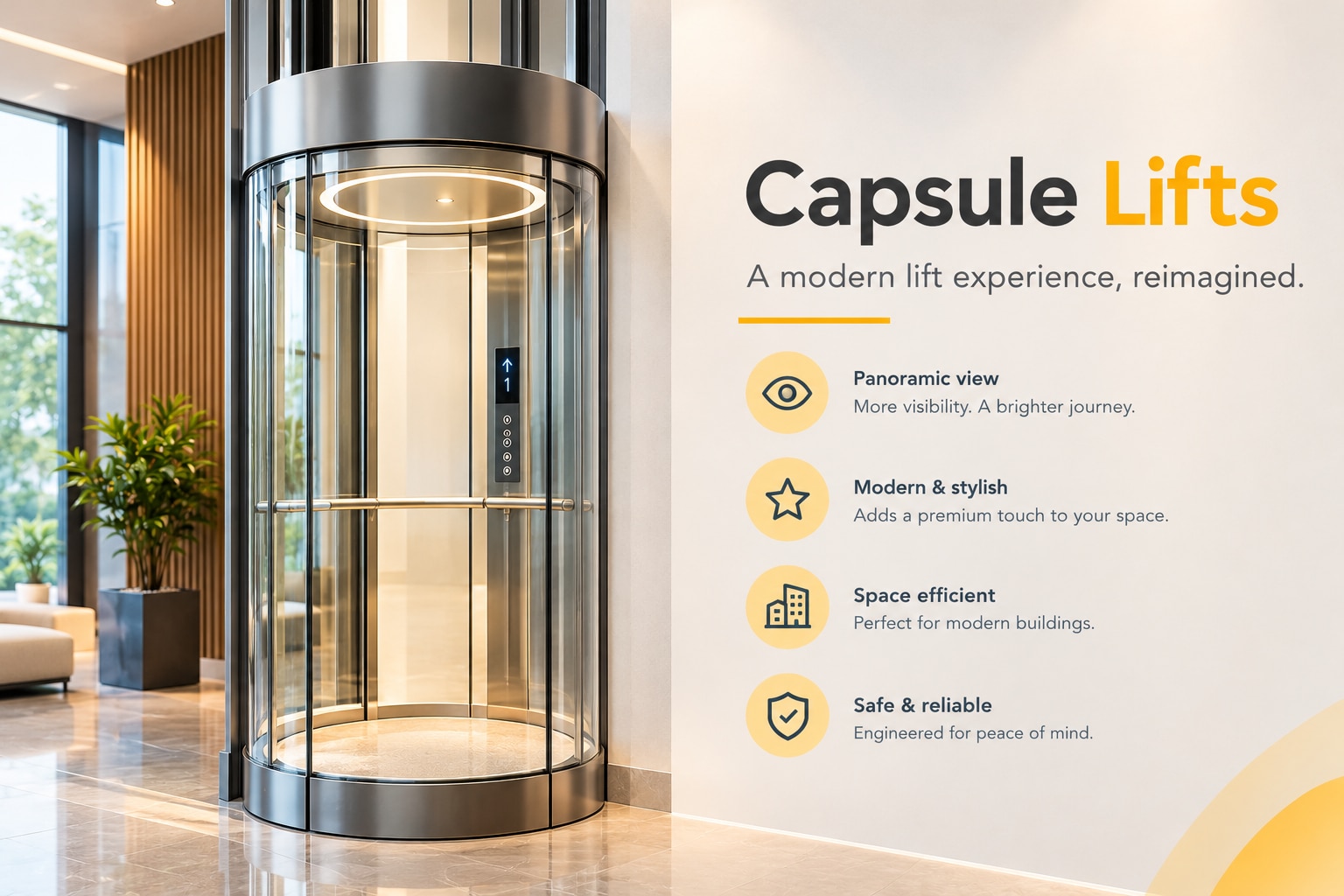 Capsule Lift Glass and Cabin Damage in Surat Buildings