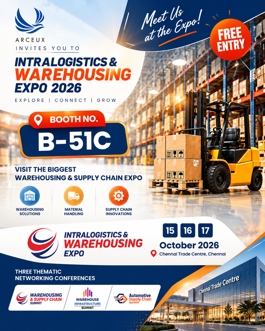 ARCEUX is excited to invite you to the Intralogistics & Warehousing Expo 2026, happening from 15th t...