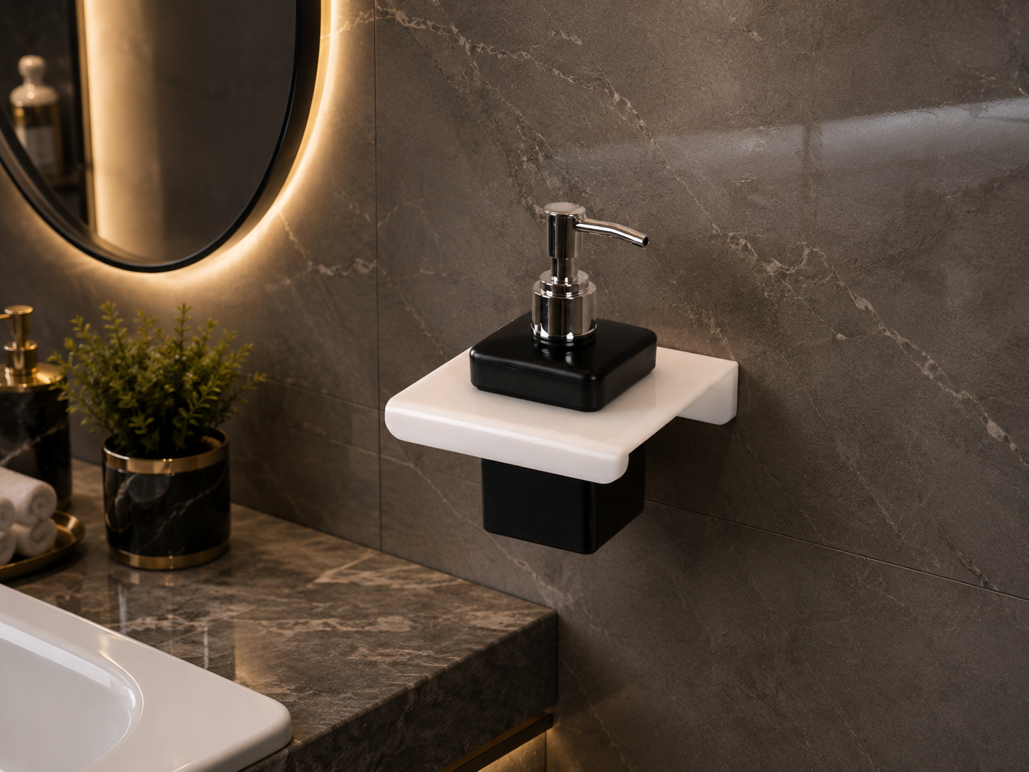 Acrylic Black Soap Dispenser