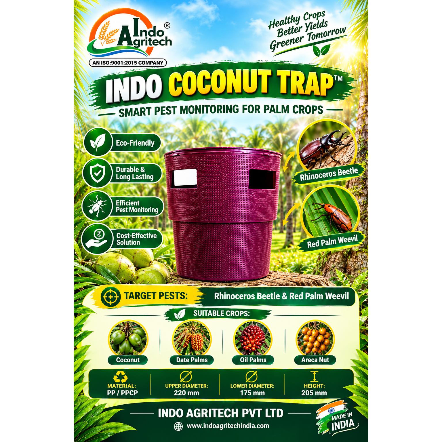 INDO COCONUT TRAP™ – Pheromone Trap for Coconut and Palm Pest Management